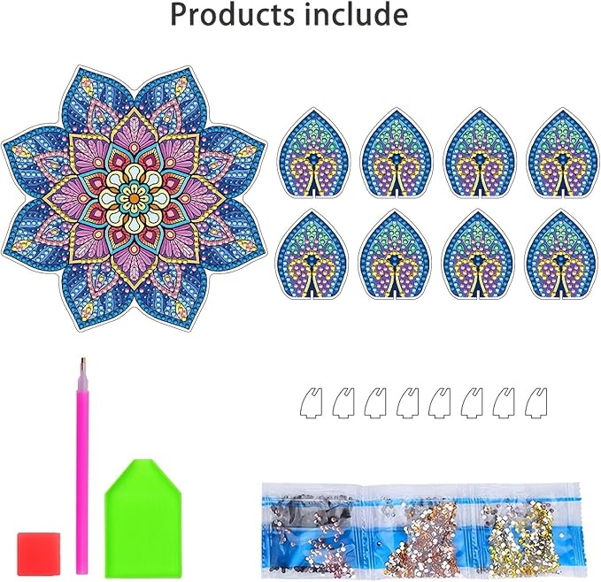 5D DIY Diamond Art Painting PVC Flower Candle Holders Tealight/Tea Light/Votive Candle Holder, for Table Centerpiece Home Décor Party Wedding Dinning-Flower-7