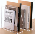 SANRUI Acrylic Magazine File Holders, Classroom Organization and Storage, Clear Bookend File Sorter, Desktop File Organizer 2-Pack