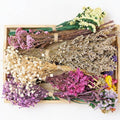 12 Kinds of Handmade Dried Flowers, Natural Pampas Grass, Asters, Love Grass, Rabbit Tail Grass, Lavender, Romantic Wedding Decoration, Festival Gift Home Decoration（Violet Series）