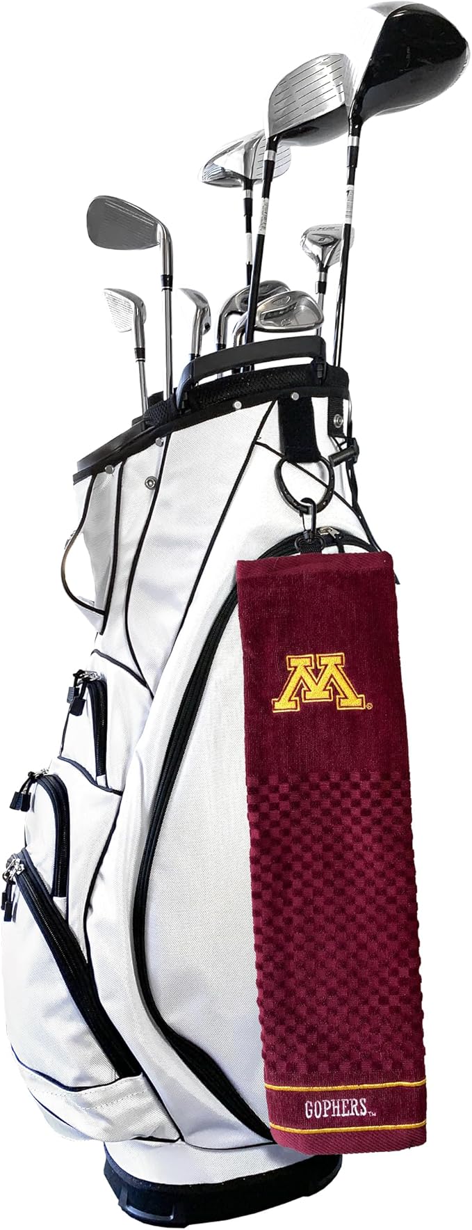 Team Golf NCAA Minnesota Golden Gophers Embroidered Golf Towel Embroidered Golf Towel, Checkered Scrubber Design, Embroidered Logo