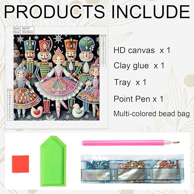 5D Christmas Girl Special Shape Diamond Art Kits for Beginners, Christmas Winter Theme Diamonds Painting Kits for Adults,DIY Crystal Rhinestones Diamond Paintings for Home Wall Decor 12×12Inch