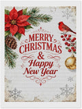 AIVKIEJK Diamond Painting Kits for Adults - Merry Christmas & Happy New Year Painting DIY 5D Full Drill Diamond Dots Paintings with Diamonds Gem Art and Crafts Home Decor 12"x16"