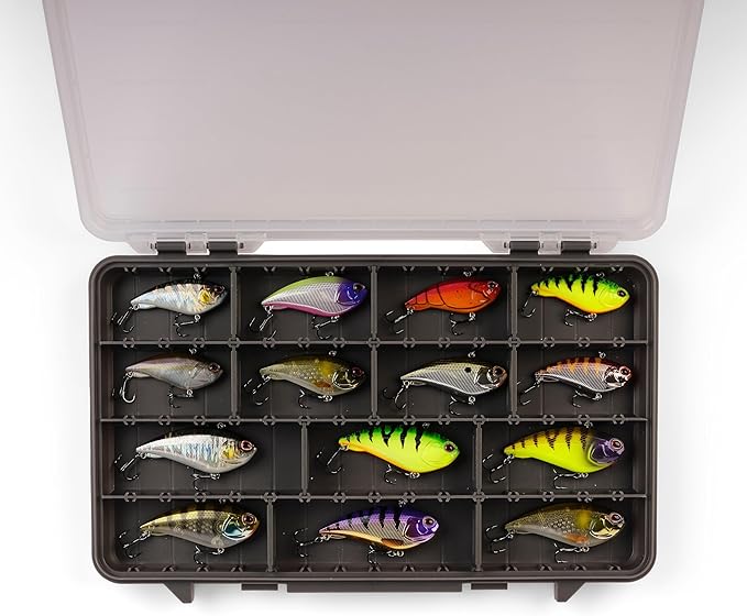 Plano StowAway 3700 Thin Stow Tackle Box, with Corrosion-Preventive Rustricor, Single Latch Design, Transparent DuraView Lid, Stackable Storage for Fishing Bait, Lures and Gear