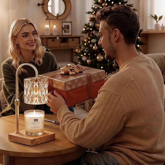 Candle Warmer Lamp, Candle Warmer Light with Timer & Dimmer, Candle Warmer Lamp Adjustable Height, Compatible with Jar Scented Candles, Candle Warming Lamp with 3 Bulbs for Home Decor
