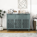 Green 3 Doors 3 Drawers Buffet Sideboard Cabinet - Accent Cabinet with Adjustable Shelves，47 Inch Wide Wood Storage Cabinets for Dining Room,Living Room and Kitchen
