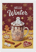 Diamond Painting Kits for Adults - Hello Winter Ice Cream & Gingerbread Snowflakes & Candles Painting DIY 5D Full Drill Diamond Dots Paintings with Diamonds Gem Art And Crafts Home Decor 8"x12"