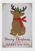 AIVKIEJK Diamond Painting Kits for Adults - Merry Christmas and Happy New Year Red Antlers & Scarf Painting DIY 5D Full Drill Diamond Dots Paintings with Diamonds Gem Art and Crafts Home Decor 8"x12"