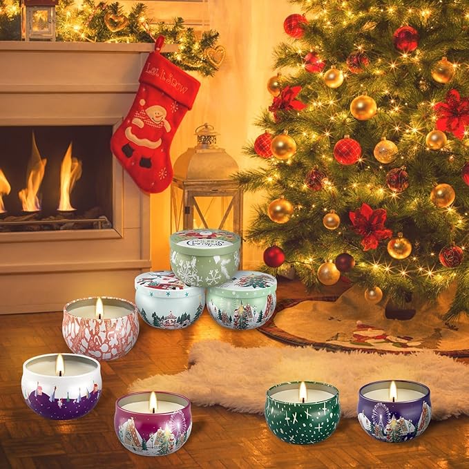 24 Pack Christmas Scented Candles Gift Set for Woman, Jar Candle, 2.5 oz Soy Wax Tin Candle-Ideal Gift for Travel Home Décor,Aromatherapy