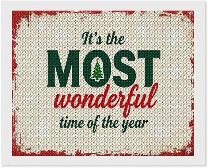 Diamond Painting Kits for Adults - Quote & Christmas Tree Humorous Most Wonderful Time of The Year Painting DIY 5D Full Drill Diamond Dots Paintings with Diamonds Gem Art And Crafts Home Decor 16"x20"