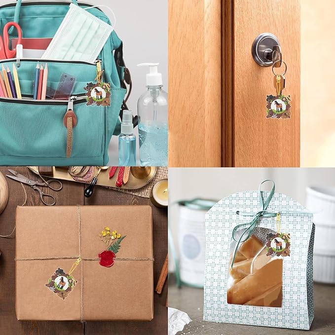 Masendp Cowboy Horse Diamond Painting Double-Sided Hanging Ornament Set, DIY Irregular Shaped Rhinestone Window Decoration Set, Suitable for Home and Garden Wall Decoration Gifts