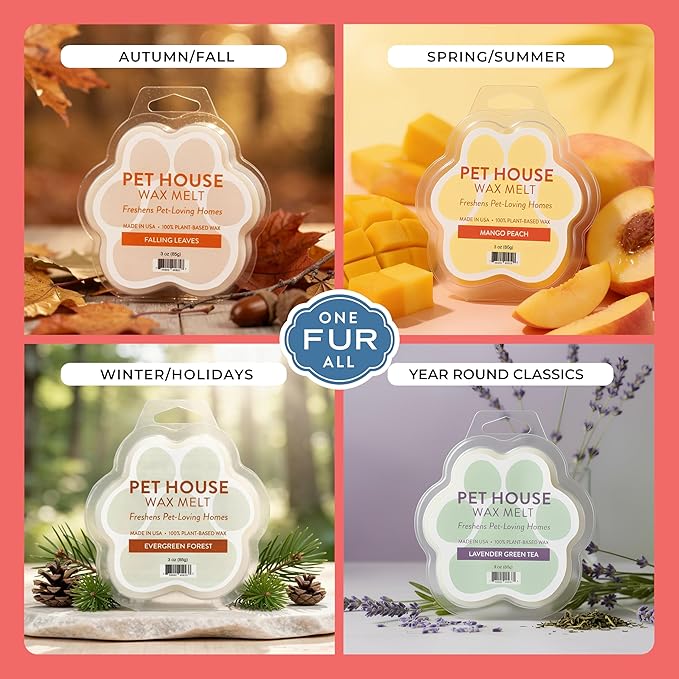 Pet House Vanilla Crème Brulee Wax Melts - Long-Lasting Scented Wax Melts Plant Based, Pet Friendly Pack of 2