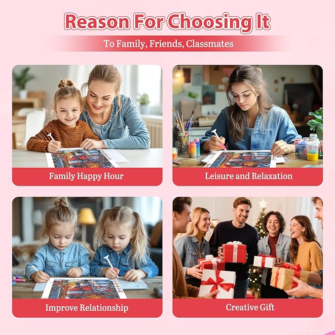 Santa Claus Diamond Painting Kits for Adults, Christmas 5D Diamond Art Kits for Adults Beginners, DIY Full Drill Gem Art Diamonds Painting Pictures Crafts Kit for Home Wall Decor 12x16inch