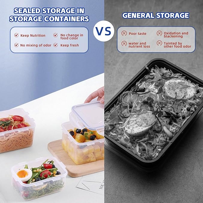 40 Pcs 84oz Large Food Storage Containers with Lids, Reusable Meal Prep Containers for Kitchen Storage, Airtight Leakproof & BPA-Free Freezer, Microwave & Dishwasher Safe