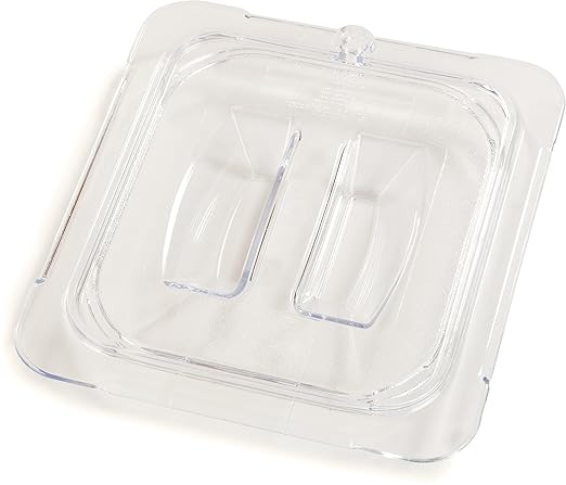 Carlisle FoodService Products Storplus 1/6 Size Universal Food Pan Lid with Molded Handle for Catering, Buffets, and Restaurants, Polycarbonate, Clear, (Pack of 6)