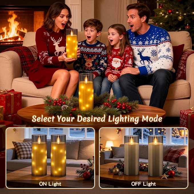 11" x 4" Large Outdoor Waterproof LED Candles, 2Pcs Pillar Candles with Remote & Timer, Flameless Candle Battery Operated with Embedded Star String for Porch, Patio, Outdoor Decor and Christmas