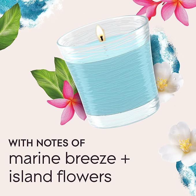 Glade 1-Wick Scented Candle Jar, Aqua Waves, Air Freshener Infused with Essential Oils, 4.08 Oz, 2 Count