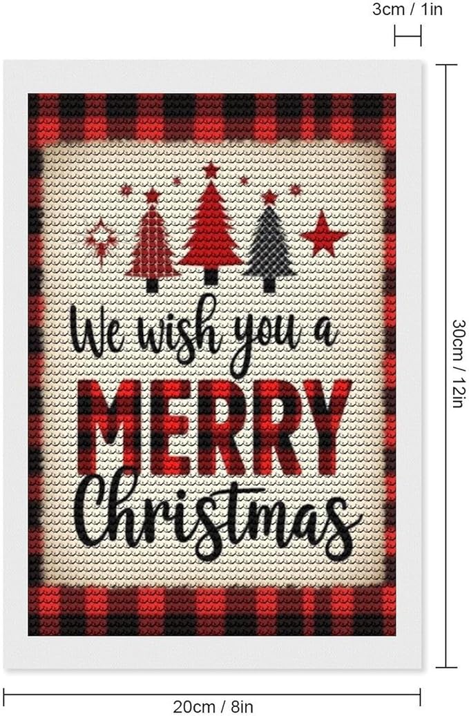 AIVKIEJK Diamond Painting Kits for Adults - Merry Christmas Welcome Painting DIY 5D Full Drill Diamond Dots Paintings with Diamonds Gem Art and Crafts Home Decor 8"x12"