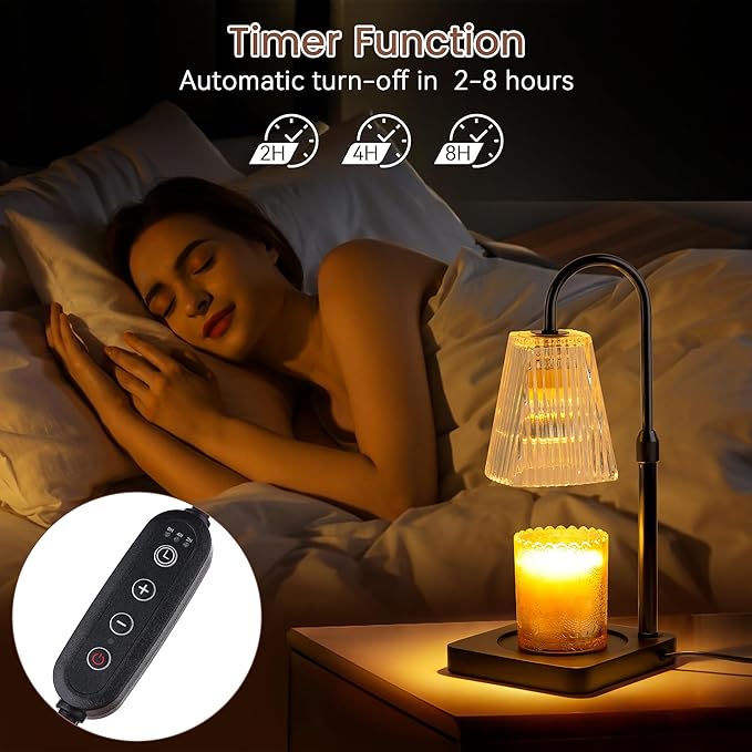 JEKEMORYE Candle Warmer Lamp with Timer - Electric Melter Candles Lamp Dimmable Heater