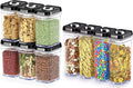 DWËLLZA KITCHEN Airtight Food Storage Containers Set - 10 PC Set - For Kitchen Pantry Organization and Storage - BPA-Free - Clear Plastic Dry Food Canisters with Improved Lids, Keeps Food Fresh.
