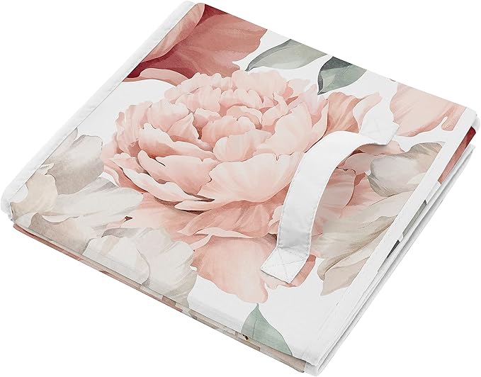 Sweet Jojo Designs Blush Pink Boho Shabby Chic Floral Girl Collapsible Fabric Storage Cubes Foldable Bins Organizer Boxes for Kids Baby Children Toys Set of 2 Off White Bohemian Vintage Flower Elegant