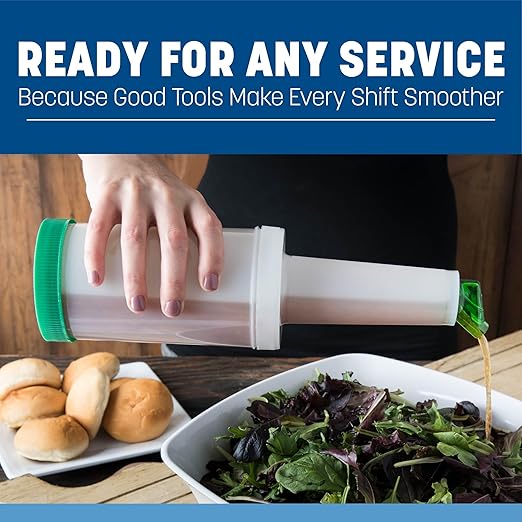 Carlisle FoodService Products Stor N' Pour Complete Quart Set Neck, Container, Cap, And Spout for Bar, Kitchen, And Restaurants, Plastic, 1 Quart, White