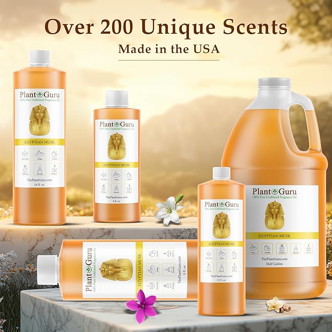 Egyptian Musk Fragrance Oil 4 fl. oz. Scented Oil for DIY Soap Making, Candles, Bath Bombs, Body Butters. Used in Aromatherapy Diffusers, Burners and Warmers. Great Addition to Lotions and Creams.