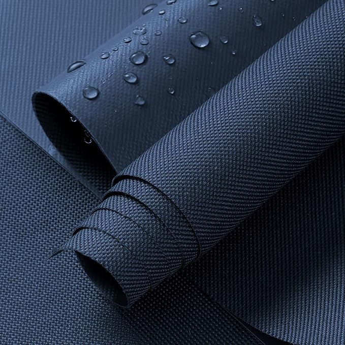 ANMINY 100% Waterproof Outdoor Fabric 8 Yards, 58" W 600D Marine Canvas Fabric with PVC Backing, Ripstop Upholstery Material by The Yard for Furniture Boat Covers Tent Awning, Blue