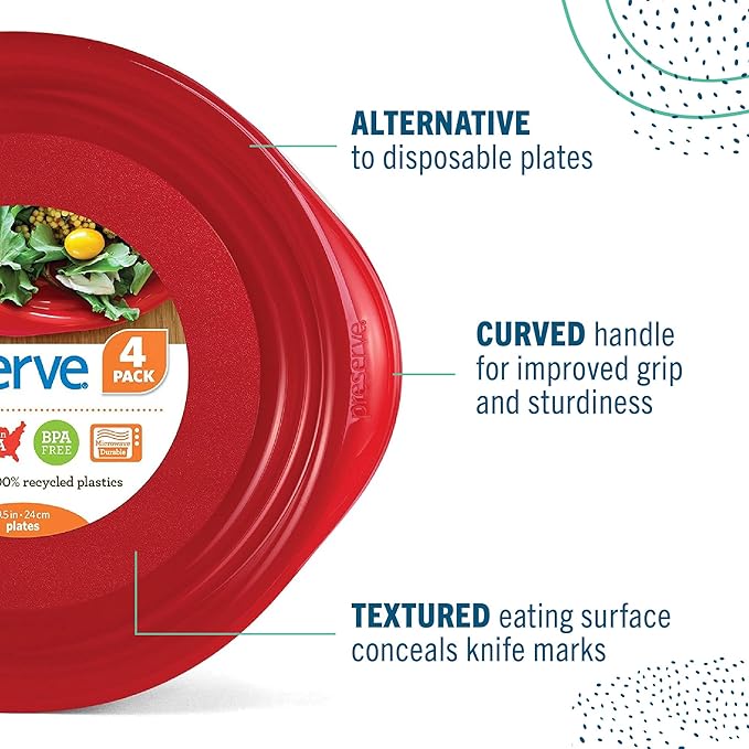 Preserve Everyday 9.5 Inch Plates, Set of 4, Midnight Blue