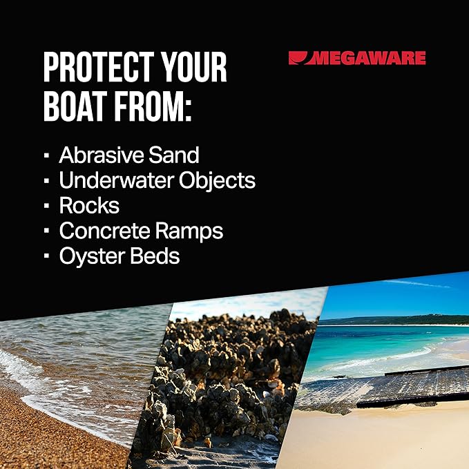 MEGAWARE KEELGUARD USA-Made, Original DIY Keel Guard, 5-Inch Wide, 4-12ft Sizes, 11 Colors, Complete Install Kit with Primer, Hull Protector, for Fiberglass and Some Aluminum Boats, Marine-Grade