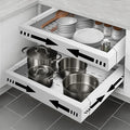 Heavy Duty Single Pull Out Cabinet Organizer for Kitchen Drawer or Shelf – Expandable in Width & Depth, Slides Out for Easy Access, Holds up to 50 lbs – 14.3"-22.4" Deep, 15.7"-24" Wide - White