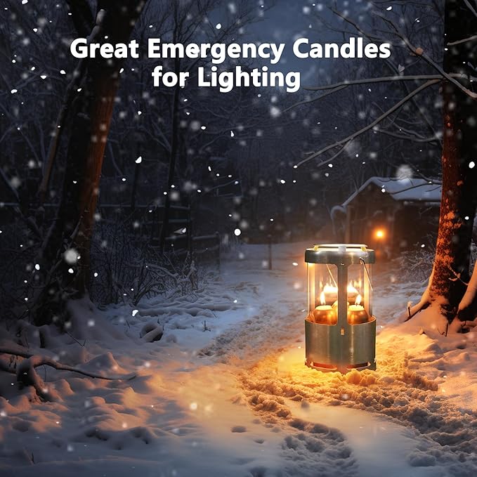 15-Hour Natural Beeswax Candles Compatible with Candle Lanterns - Smokeless Clean Long Lasting Burning for Outdoor, Camping, Emergency, Survival Emergency Preparedness- 10Pack