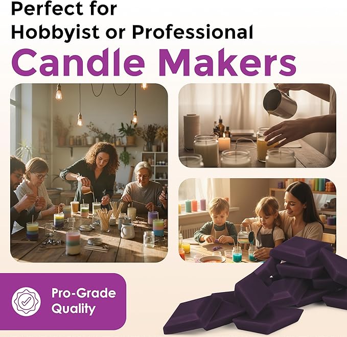 Orchid Candle Dye - Made in The USA - Premium Colorants - Highly Concentrated - Popular Colors for Paraffin or Soy Wax - Great for Professionals or Hobbyist - 25 Dye Chips