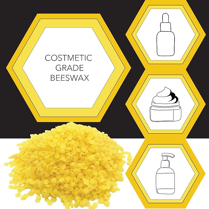 Beesworks Yellow Beeswax Pellets (1 lb) | 100% Pure, Cosmetic Grade, Triple-Filtered Beeswax for DIY Skin Care, Lip Balm, Lotion, and Candle Making