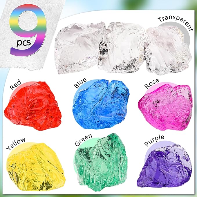 Pachsi 7 Colors Jelly Gel Wax for DIY Candle Making – 9pcs Non-Toxic Scented Gel Wax Kit, Slow Burning Crystal for Handmade Candles, Home Decor, Crafts & Gifts-2LB
