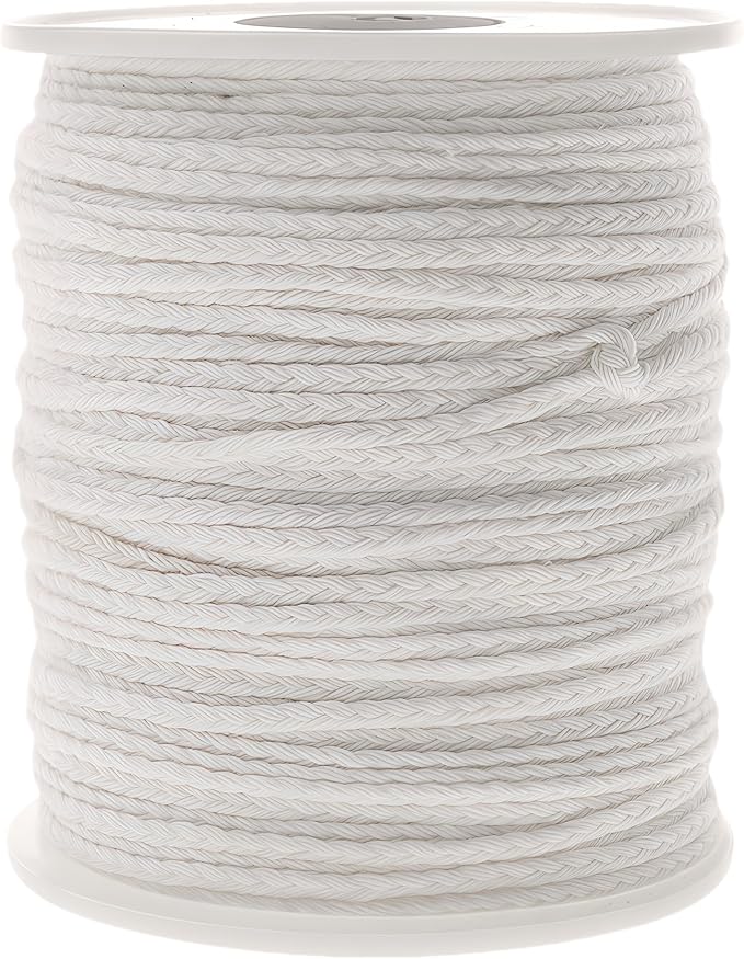 Candle Wicks 100% Natural Cotton, Roll 200 Feet Twine String Spools Braid Candle Non-Smoke Candles Wicks for Candle Making Accessories DIY(1 Roll 200Feet Cotton Wire) Mother' Day+Easter Decor or Gifts