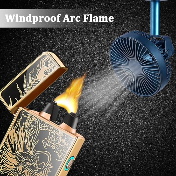 Electric Lighter Dragon Lighter Plasma Lighters Arc Flame Lighters USB Rechargeable Lighterss Candle Lighterss Butane Free with LED Battery Indicator,Gift for Men (Dragon)