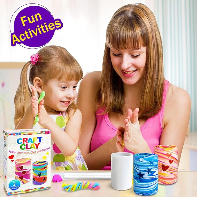 MHMYDIS Make Your Own Clay Luminaries - Clay Lanterns Making Kit Activity for Boys Girls Age 6 7 8 9 10 11 12 Year Old and up - Arts and Crafts Kit for 8-12 Year Olds