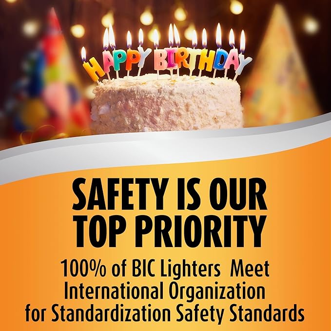 BIC Multi-purpose Lighters, Long-Lasting Flame for Home and Outdoor Use, Classic Collection, 4-Pack (Colors May Vary)