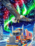 Skyboda Eagle Diamond Art Kits for Adults Beginners, Christmas Truck Diamond Painting Kits for Adults,5D Full Drill DIY Diamond Dot Gem Art Kit Wall Home Decor Arts Craft 12x16 inch
