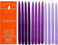 D'light Online Elegant 10" Purple Gradient Taper Candles Premium Quality- Unscented, Hand-Dipped Tapered Candles, Dripless and Smokeless - Set of 12 (10 Inch, Purple Gradient)
