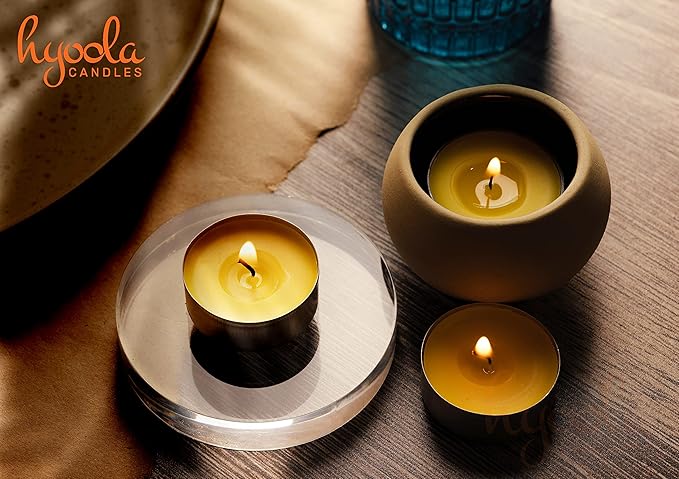 Hyoola Tealight Citronella Candles - Anti Mosquito Candle - 4 Hour Burn - 50 Pack - DEET Free