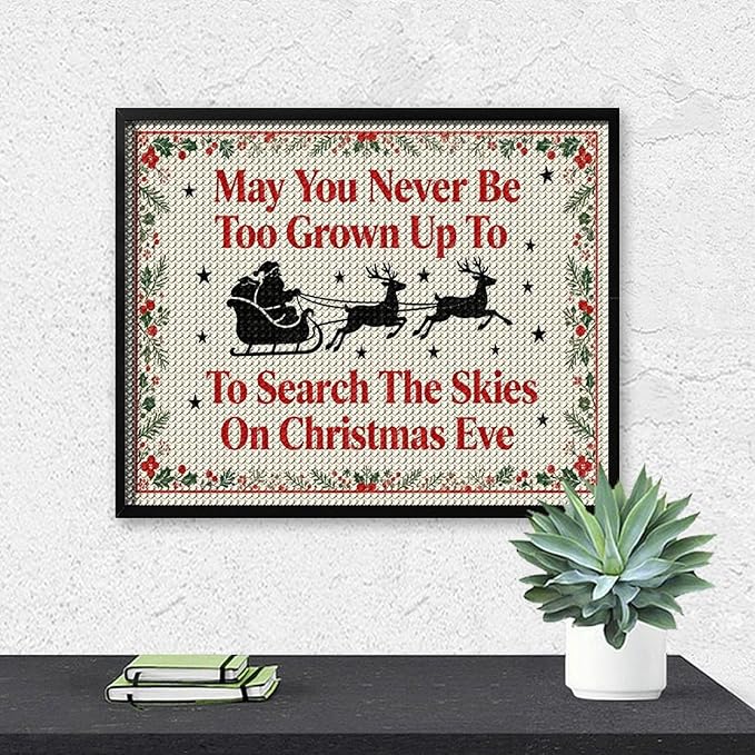 AIVKIEJK Diamond Painting Kits for Adults - Christmas May You Never Grow Too Big Painting DIY 5D Full Drill Diamond Dots Paintings with Diamonds Gem Art and Crafts Home Decor 16"x20"