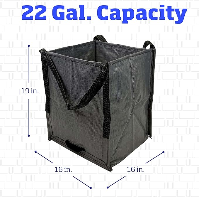 DURASACK Heavy Duty Storage Tote Bag 22-Gallon Rugged Woven Polypropylene Moving Bag, Reusable Self-Standing Design, Holds up to 500 Pounds, Single, Gray
