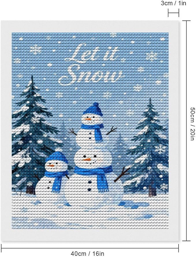 AIVKIEJK Diamond Painting Kits for Adults - Merry Christmas Snowman Winter Painting DIY 5D Full Drill Diamond Dots Paintings with Diamonds Gem Art and Crafts Home Decor 16"x20"