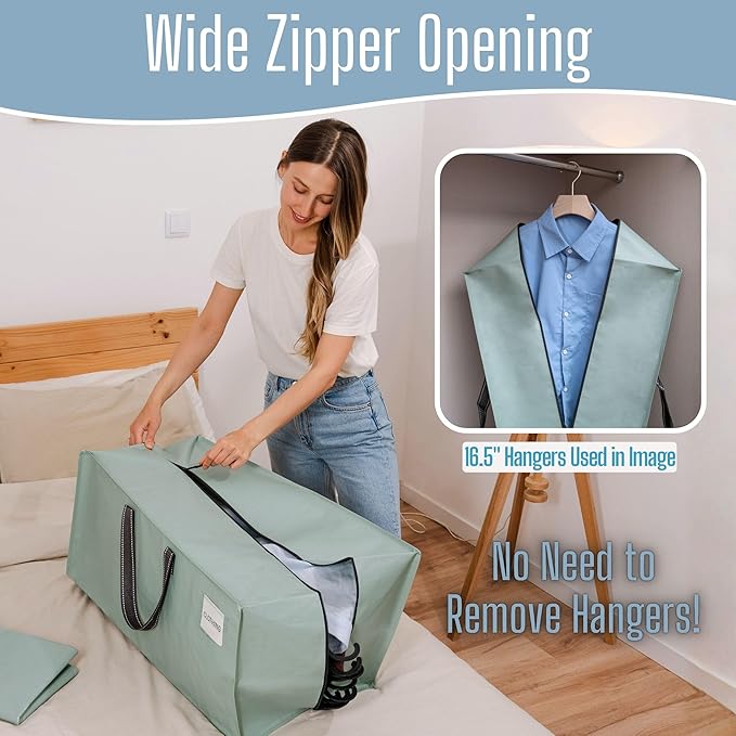 VENO 10 Pack Heavy Duty Moving Bags with Backpack Straps, Zippers & Handles, Extra Large Packing Bags for College Dorm Essentials, Moving Supplies Alternative to Cardboard Moving Boxes