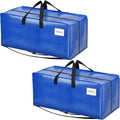 BAGAIL Heavy Duty Moving Bags with Strong Handle, Extra Large Moving Boxes, Storage Tote for Clothes, College Moving Supplies(Blue, Backpack, 2 Pack)