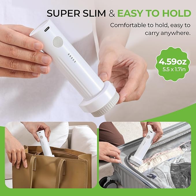 Vacuum Storage Bags for Travel - 9 Pack Compression Packing with Wireless Electric Pump for Luggage Vacuum Seal Bags for Clothes Suitcase Space Saver Organizer 3 XSmall/3 Small/3 Medium