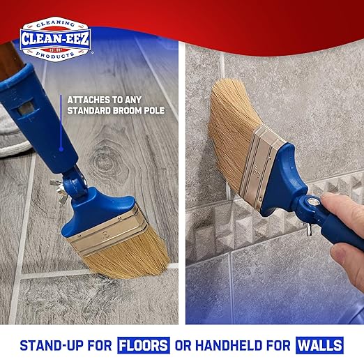 Clean-eez Grout Sealer & Stand-Up Brush Combo: Ultimate Floor Tile & Shower Sealant, Heavy Duty Protection for Kitchen & Bathroom, Safeguard Marble, Ceramic & Granite Surface -32 oz Sealer & Brush Set
