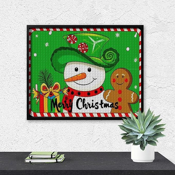 AIVKIEJK Diamond Painting Kits for Adults - Christmas Snowman Gingerbread and Candy Painting DIY 5D Full Drill Diamond Dots Paintings with Diamonds Gem Art and Crafts Home Decor 16"x20"