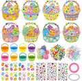 Funrous 48 Sets Easter Crafts Kit Easter Basket Egg Paper Crafts DIY Make Your Own Basket Hanging Ornaments Decorations with Pompoms Diamond Stickers Spring Classroom Activity Arts Gifts Party Favors